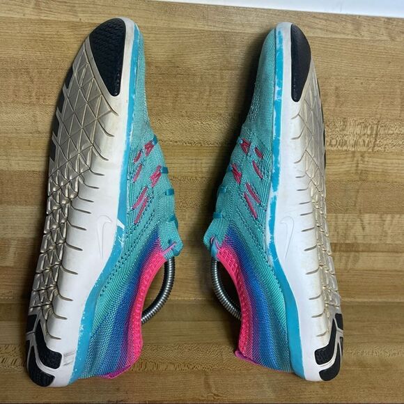 Nike Free TR Focus Flyknit Hyper Teal Pink 10.5 - Picture 7 of 8